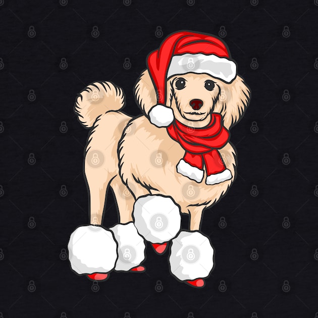 Cute Poodle Santa Wearing Christmas Hat Dog Lover Christmas Gift by BadDesignCo